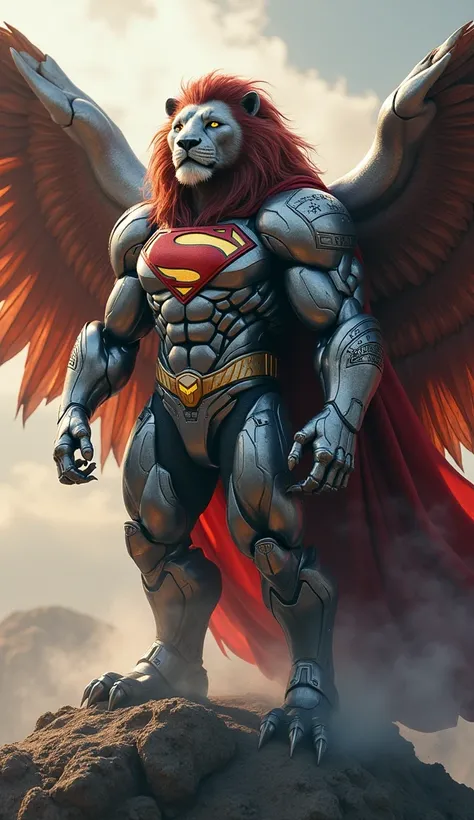 Merged with Superman, the "Steel Lion" emerges! An animal that combines unmatched strength and resistance, capable of flying through the skies and protecting the Earth like a true hero.