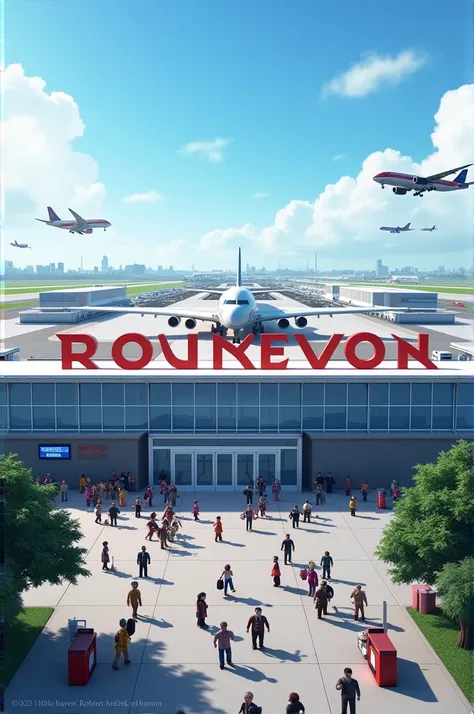 An image with text that says Brookhaven roblox airport 