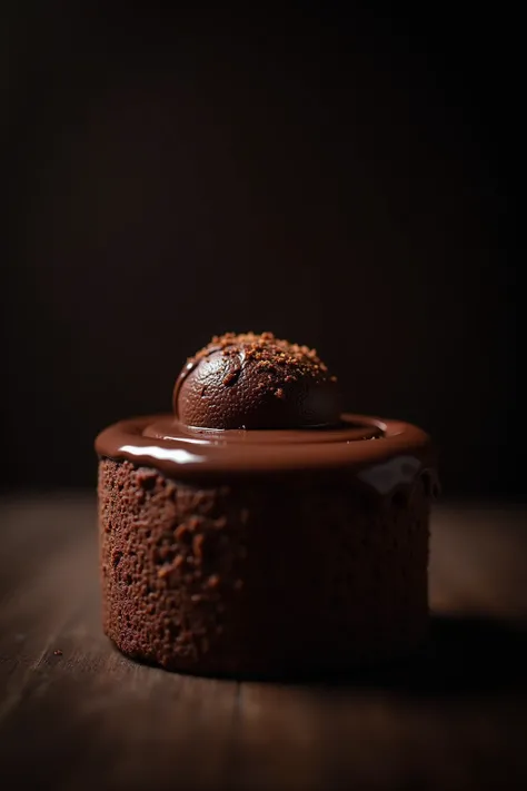 cinématique film encore chocolat, gâteau au chocolat, fond sombre, photo de qualité, texture humide, glaçage, photo de studio, tranche. profondeur de champ réduite, vignette, très détaillé, haut budget, bokeh, cinémascope, atmosphérique, épique, magnifique...