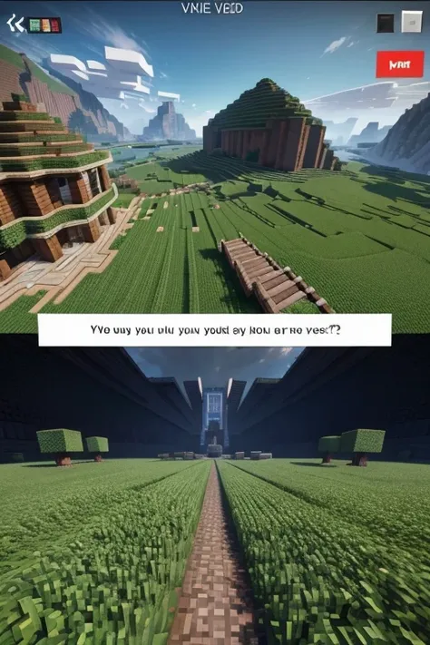  make a text with an image written  " Did you like our iron farm  ? Leave your vote and come back again !"  and in the background leave an image of Minecraft.