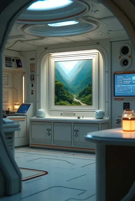 spaceship, Picture of the interior on the wall is written ARCADIA ECUADOR 