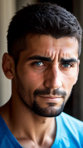  An Argentinian man focuses on his face (Photo with color)