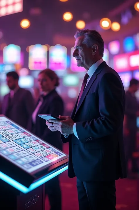 Bingo board game with a sponsor in a suit 