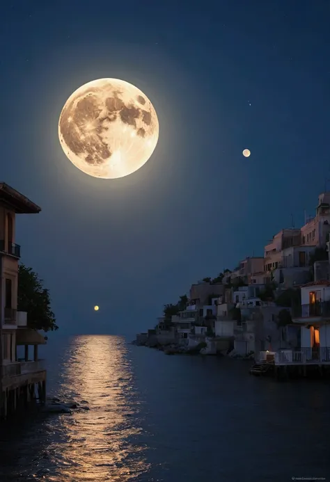 Full moon in a romantic mood, “without” people 