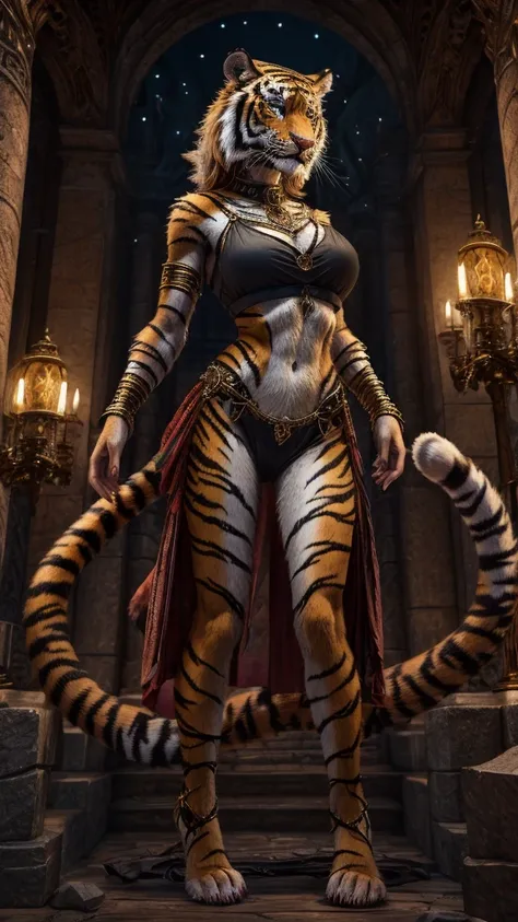 tiger woman full body sexy beasts breasts on  skinny crop top