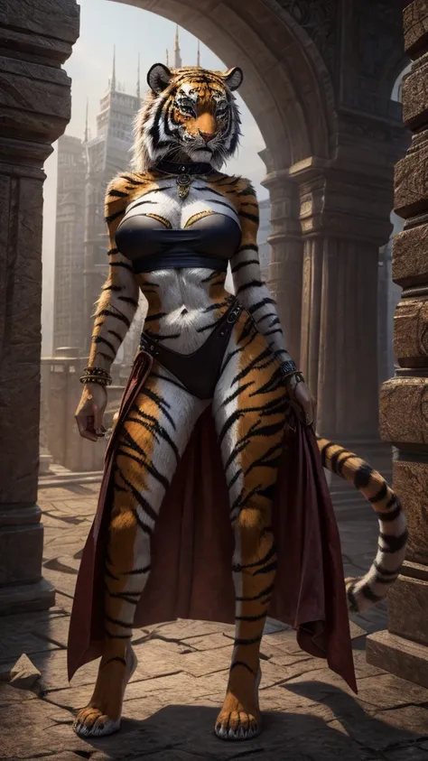 tiger woman full body sexy beasts breasts on  skinny crop top