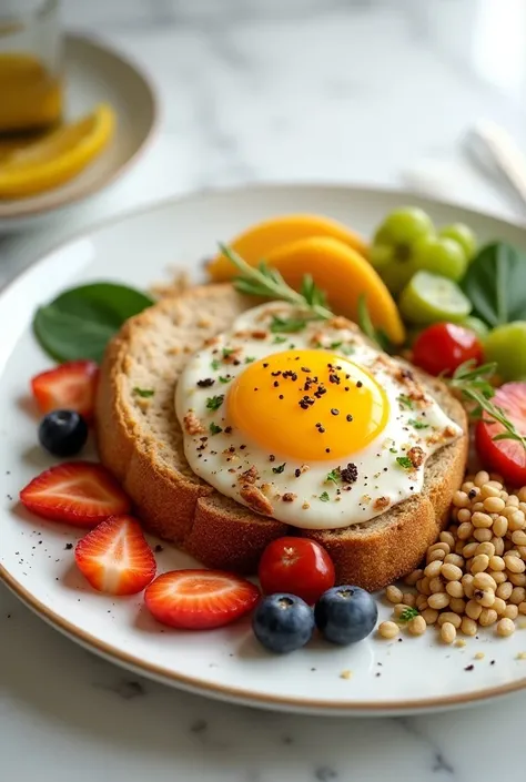 Petit dejeuner bien présenté appétissant sportif Haute qualité 