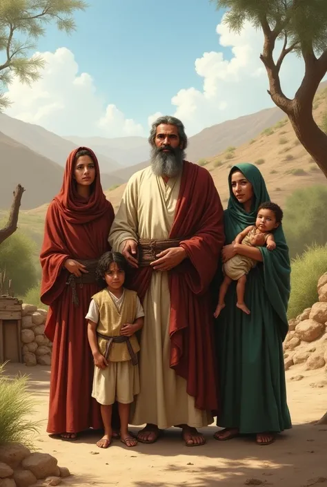 Abraham and his family in Israel have two ren, 6, two wives.
