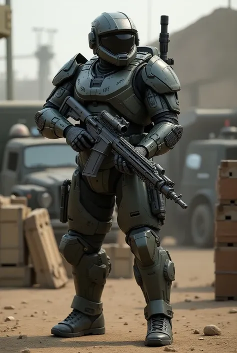  armored Soldier With a army

