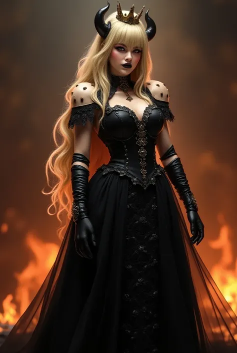 Draw Bowsette, the gothic version of Bowser from Super Mario Bros transformed into a princess. She has the iconic spiked shell of Bowser, but wears a black, elegant gothic dress with lace and silver accents. Her long blonde hair cascades down her back, and...