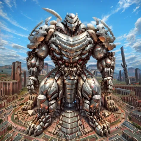 - the as big as a building exoskeleton silver samurai in the street.
- exoskeleton silver samurai (massive:3.0,big muscle:1.1(he...