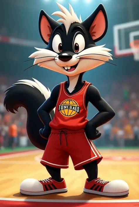  drawings character Pepe Le Pew wearing his uniform from the movie Space Jam, From Tune Squad that is very similar to the one in the 