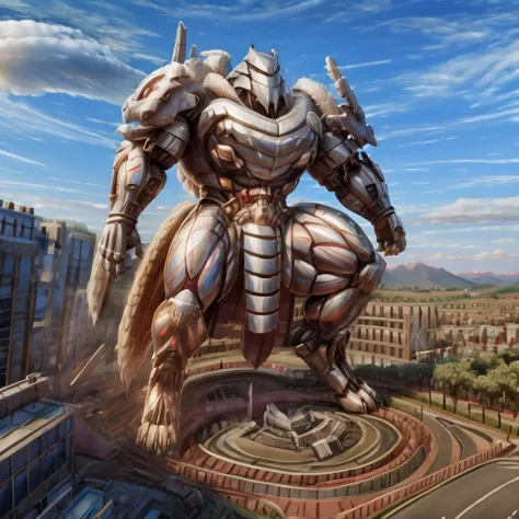 - the as big as a building exoskeleton silver samurai in the street.
- exoskeleton silver samurai (massive:3.0,big muscle:1.1(he...