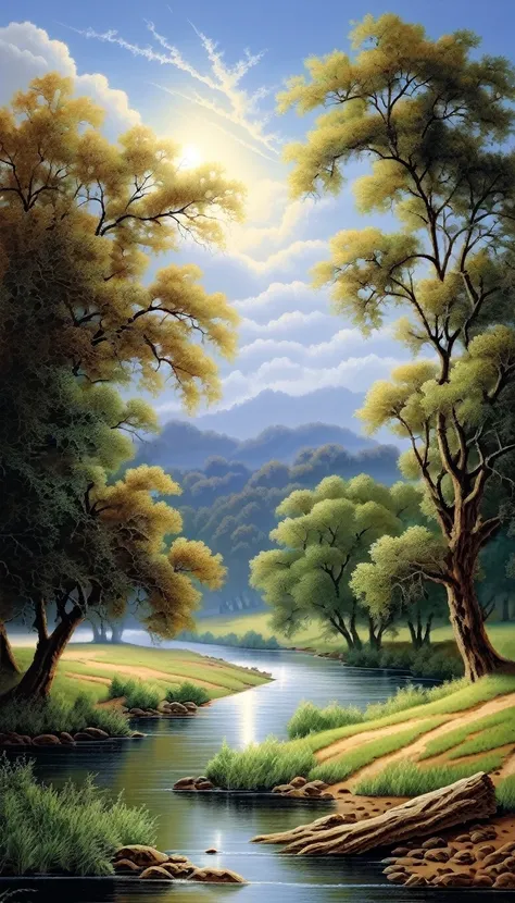 (masterpiece, Best Quality)、river、Realistic、Real、countryside