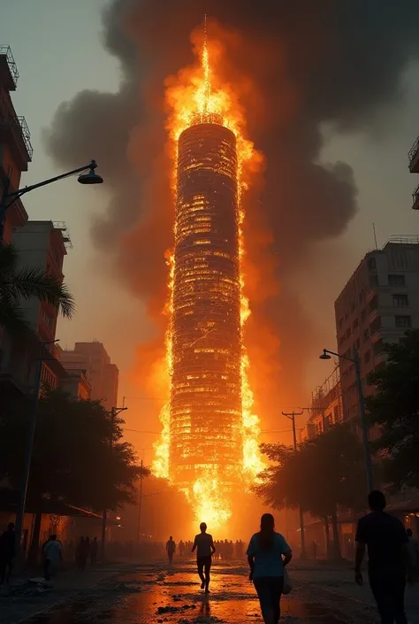 Generate a 467-meter skyscraper in Guatemala City by burning up