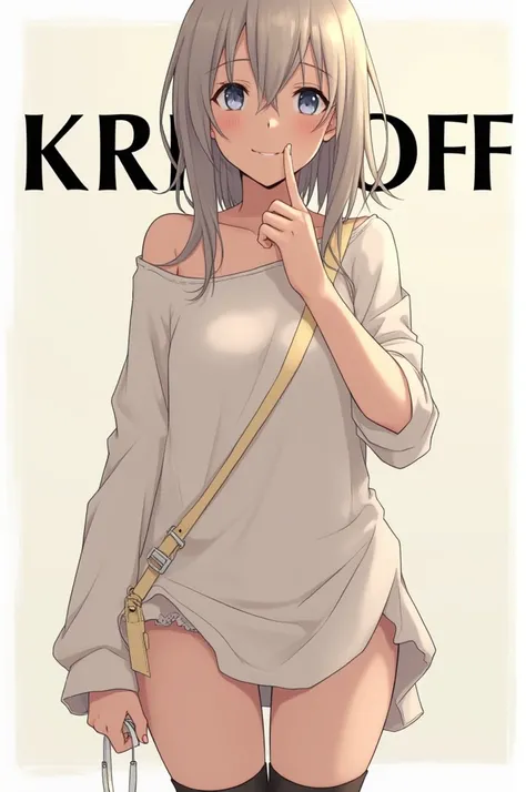 Anime Girl with loose clothing and a name in bold letters saying KRISTOFF