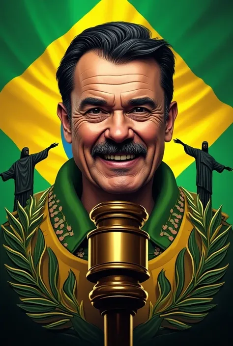 Create an ebook cover image where the main topic is how Bolsonaro is better than Lula, Without people showing up, Only with patriarchal things and with the authors name written underneath Arthur Rocha Fornari