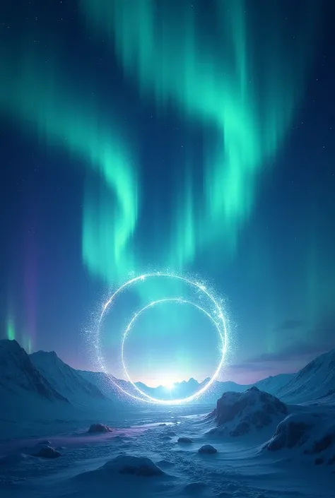 "Aurora Portal": Document the Northern or Southern Lights forming a gateway or portal. 