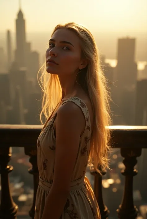 BLONDE on the balcony