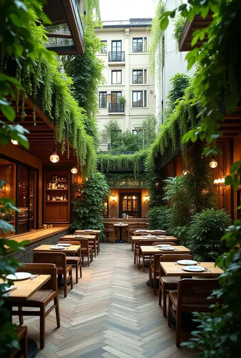 a restobar  , where there is a lot of nature ,  but it will be in a square where there will be other restaurants, 