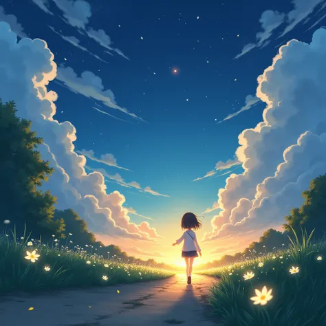 detailed beautiful anime、, the buds of hope illuminating the path that a small light walked were staring into the distance
Since people seize strength the more they get lost and worried, Ichiki sets out as Rin who sees dreams(Aiming for the clouds ) of Ich...