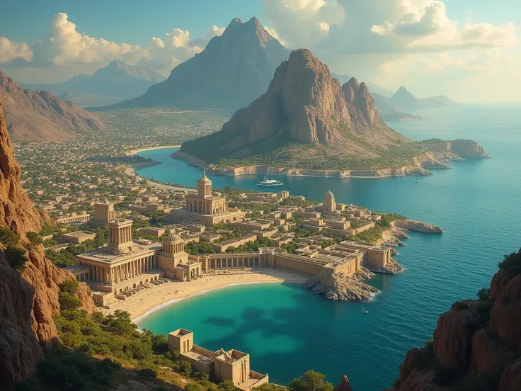 Scene set in 10 . 000 years before Christ ,  we see the city of Atlântida ,  is described as a powerful and advanced civilization Atlantis a large and prosperous island,  located in addition to the  "Columns of Hercules " ( the Strait of Gibraltar ). A mag...