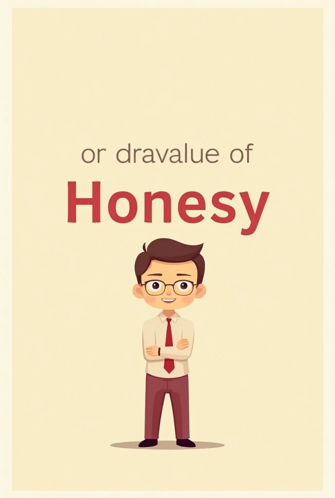 Create a simple poster in English talking about honesty for a  