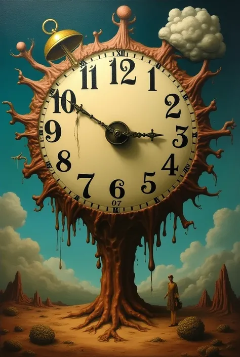  Make a clock but in surrealist art Just like Salvador Dalis but I want this watch representing time, Something like 