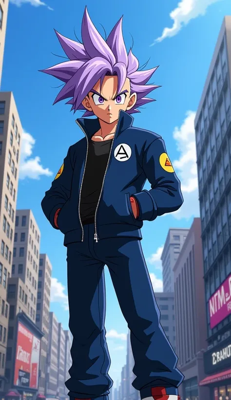 animation,  trunks, dragon_ball, hes standing in new York City,  