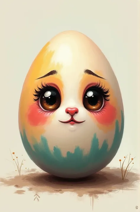 An egg with a painted face 