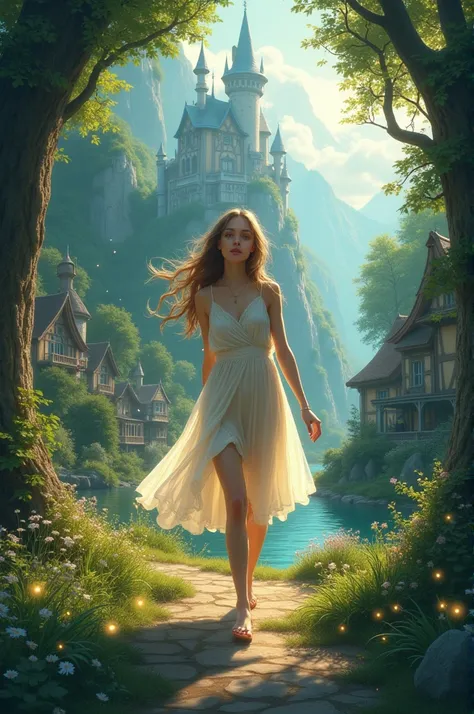 A 17 year old girl enters in a fairytale and enjoy being there 