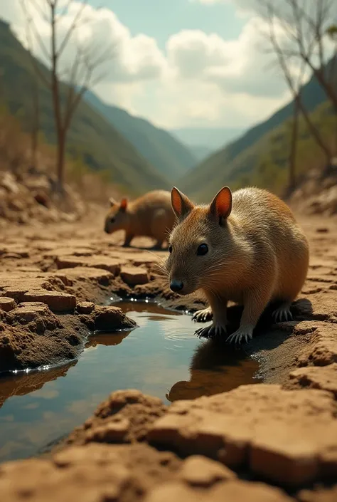  a representative image of the drought in Casanare and its effects on fauna, also like the chigüiros with their impact on the preservation of water  