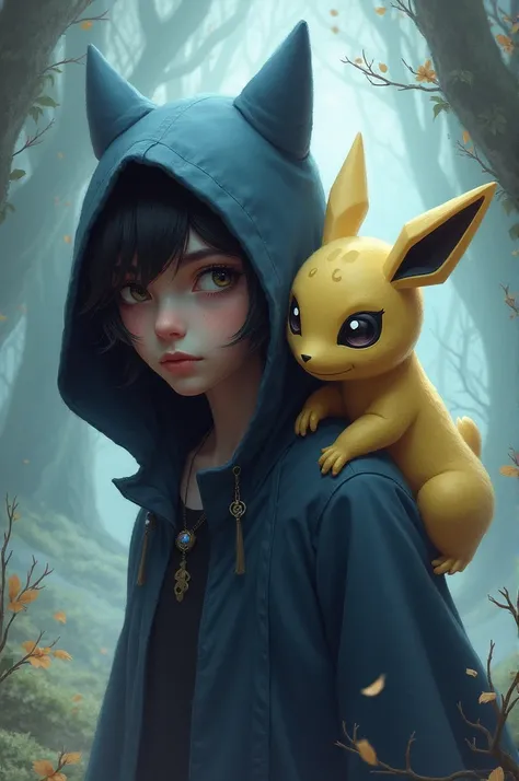 Create a character, With Mimikyu on my shoulder