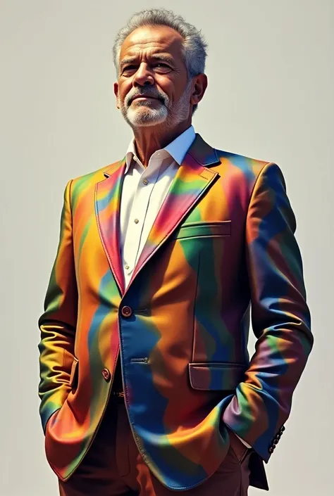 Luiz Inacio Lula da Silva wearing LGBT suit 
