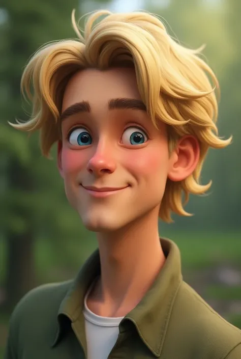 30 year old blonde male cartoon character realistic