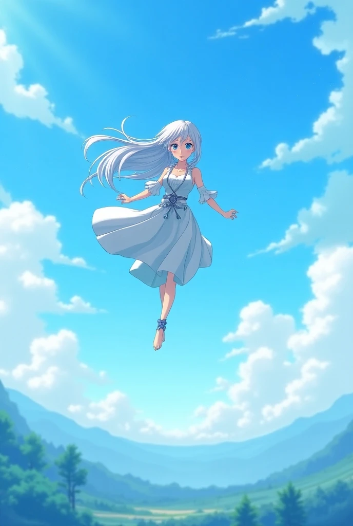 Albina flying in the sky HD anime image 