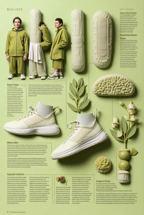 magazine or catalog of Sneaker made with avocado fiber 

