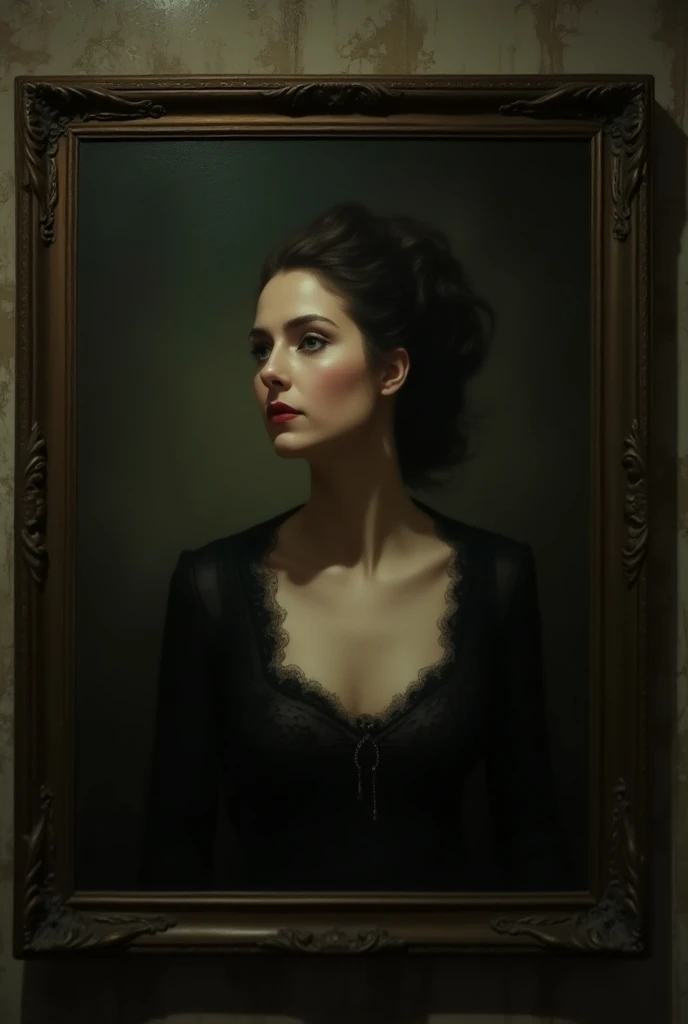 While visiting an old mansion,Clara noticed something strange about a portrait hanging in the hall it showed a woman with a faint shadow behind her, barely visible. 