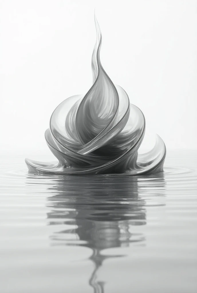 optical illusion in black and white in the form of water in a symmetric way