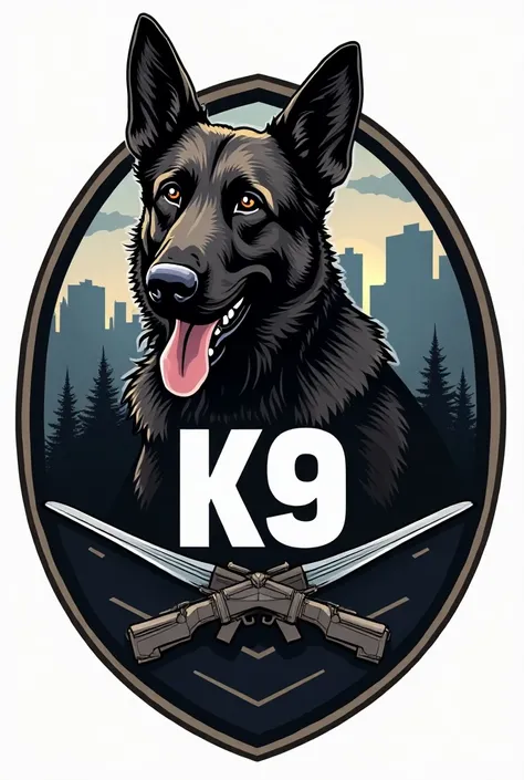 Logo for a dog brigade , That it has a badge that says k 9 