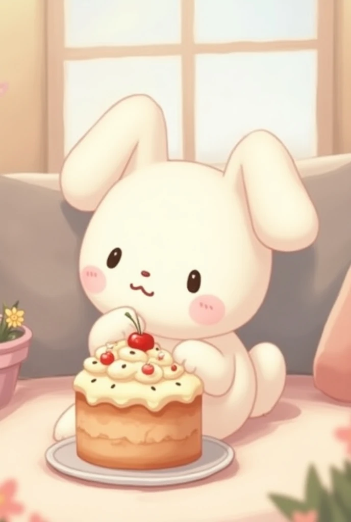 Cinnamoroll with cake

