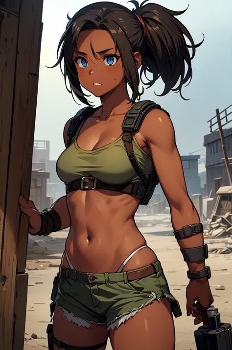 tanned skin female post apocalyptic survivor