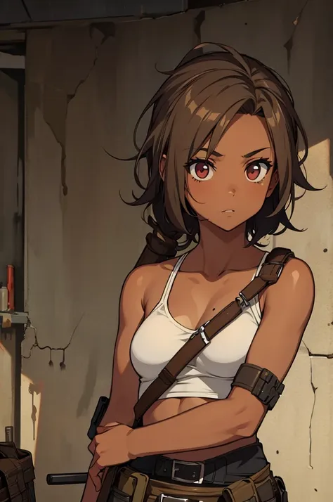 tanned skin female post apocalyptic survivor