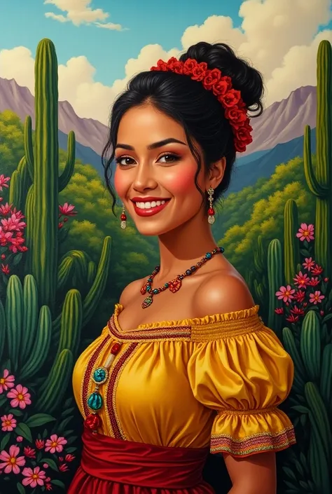 An image representing the vision of Mexico worthy to win a painting contest 