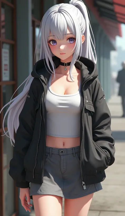  a European beauty，Full body shot，Masterpieces，masterpiece，8k， HD quality，CG character style ，3D Modeling，realism 0.8，Full body shot， A woman in a short skirt and jacket is posing for a photo, anime girl role play, hyperRealistic female student, a hyperRea...