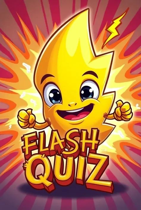 A cartoon image for a quiz profile picture with the name flash quiz