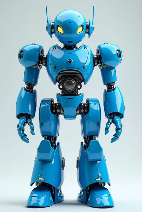 Robot animado azul mecanico 
