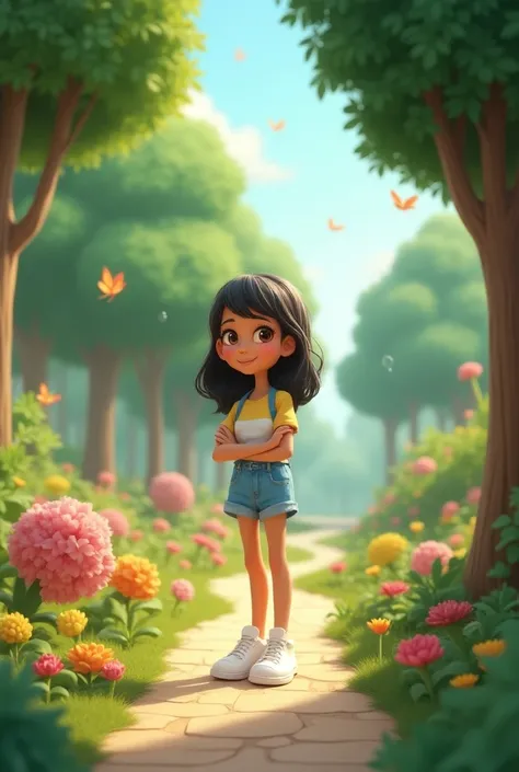 white sneakers full body pixar style in a park



