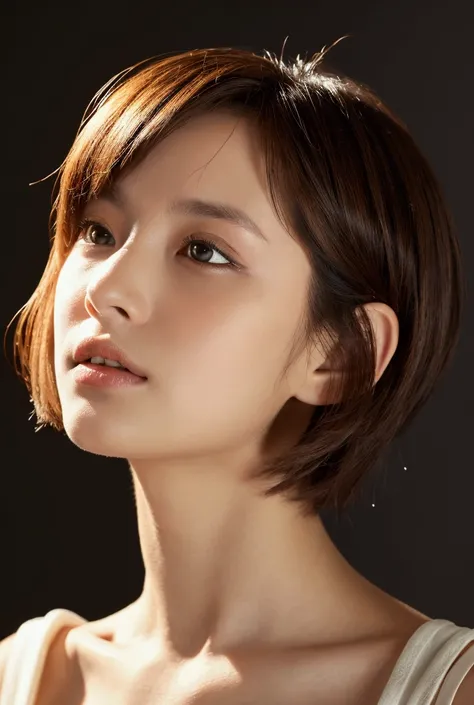 High resolution, Short hair, shut your mouth,  simple background , 