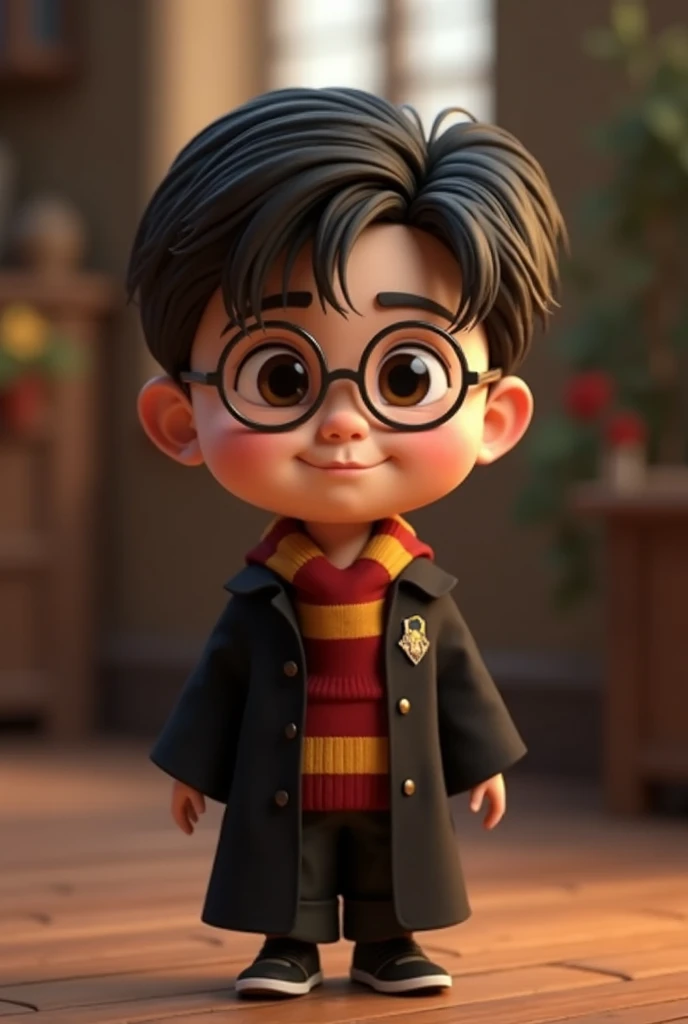 high quality，8k超HD，Cartoon Characters， Harry Potter ，戴眼镜的造型这是 Harry Potter 电影里的一个年轻的魔法师坐在教室里， with a proud smile on his face ， cute cartoon image ， macro zoom style ，Innocence，Cute dream ， cute cartoon image ，Disney style， Harry Potter ，Film Tone，8k，HD，3d，...